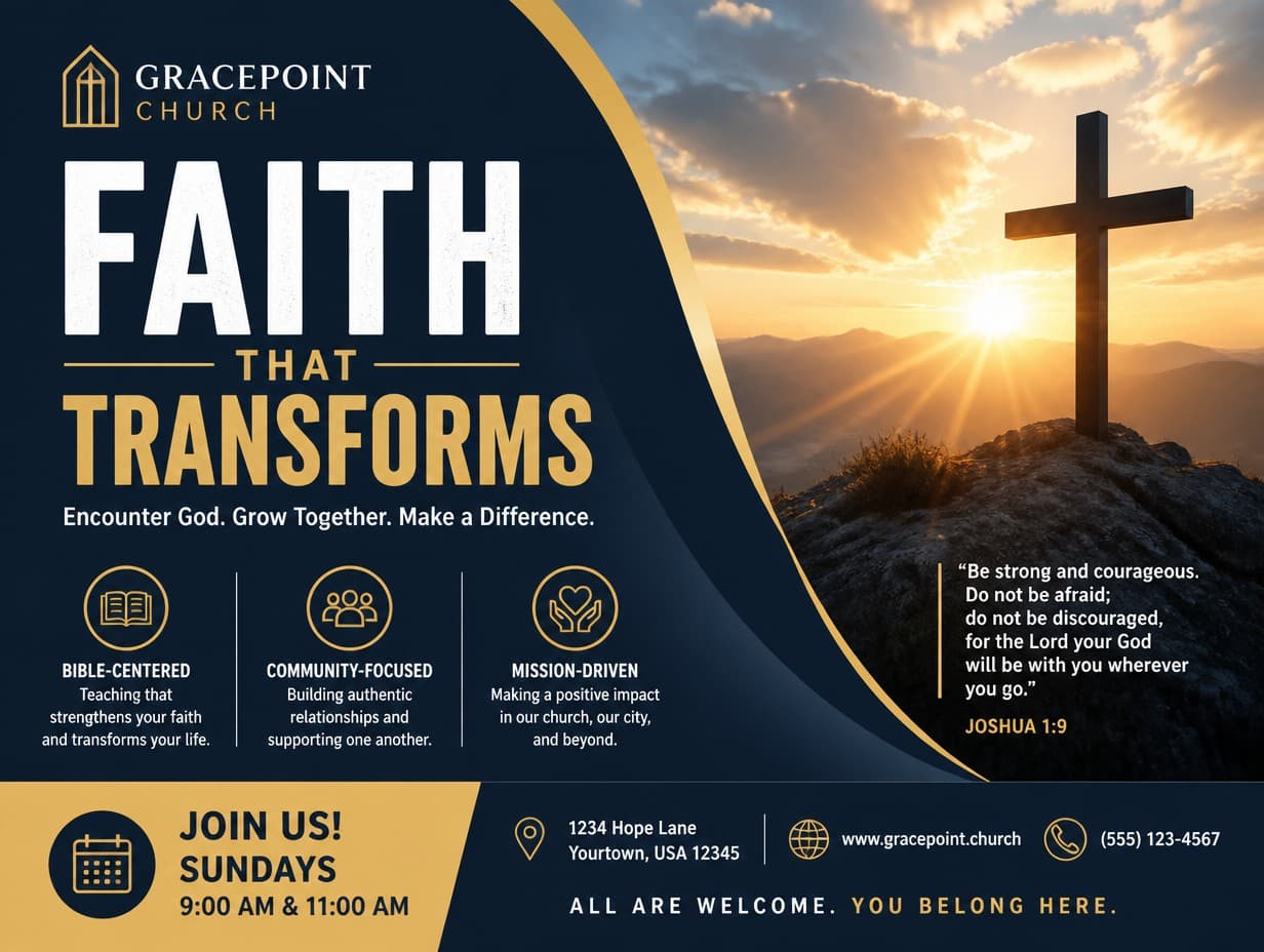 Church Flyer graphic made with Graphic Generator