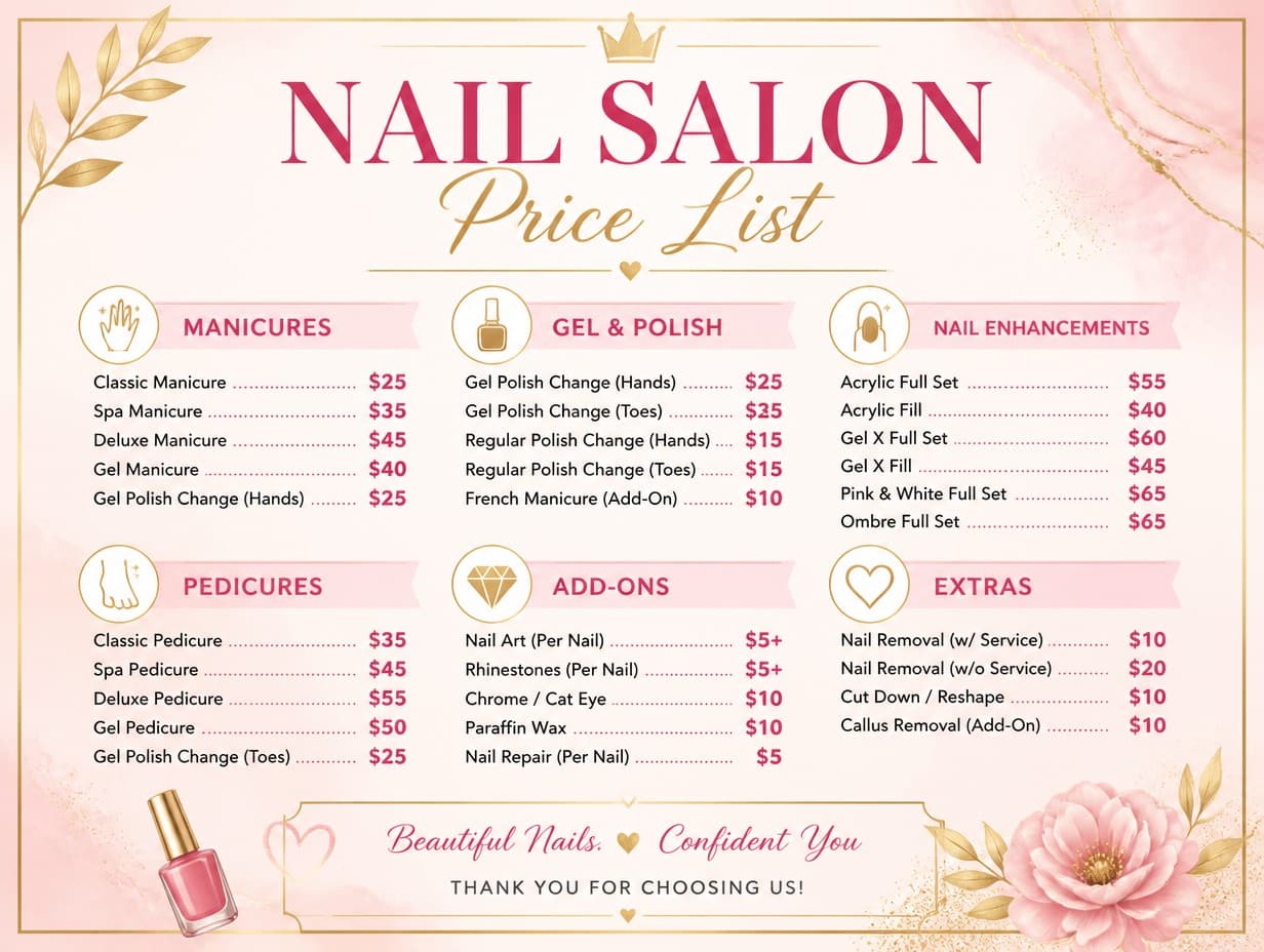 Price List graphic made with Graphic Generator