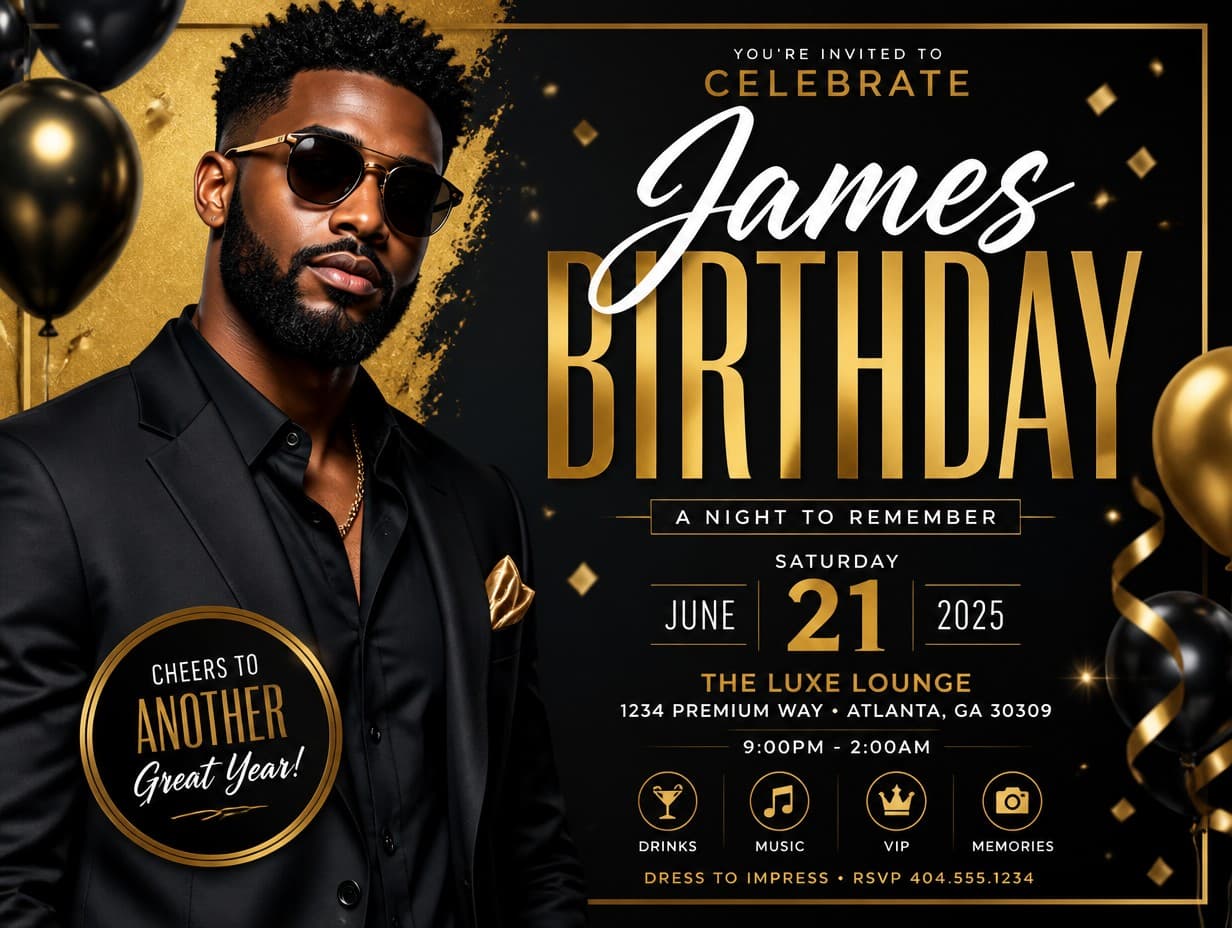 Birthday Flyer graphic made with Graphic Generator