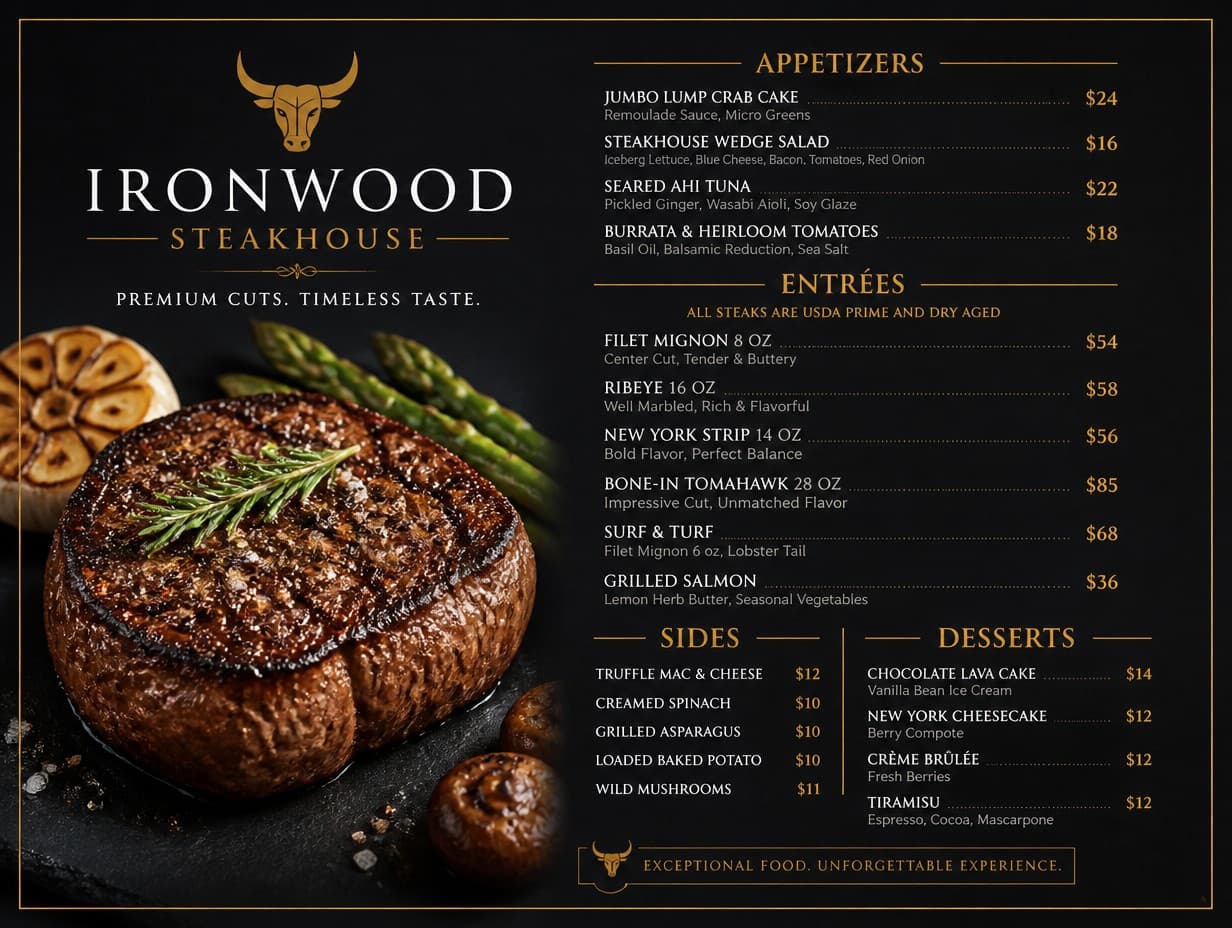 Menu graphic made with Graphic Generator
