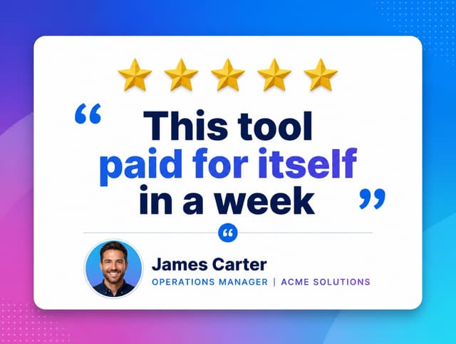 AI-generated testimonial graphic example